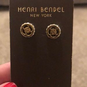 Henri Bendel logo stud earrings